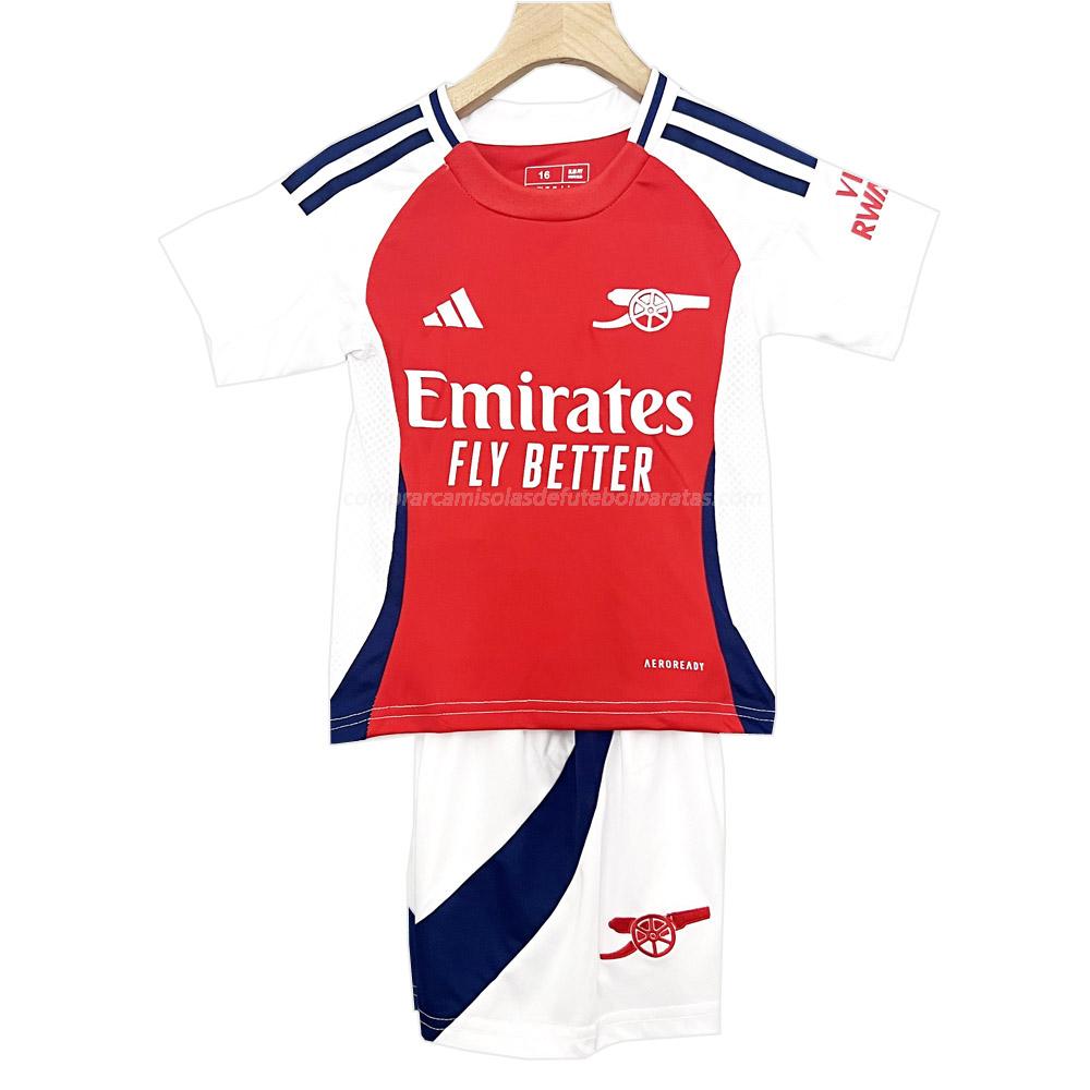 camisola arsenal crianças equipamento principal 2024-25