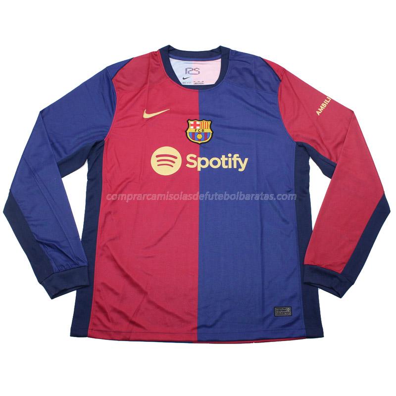 camisola barcelona manga comprida equipamento principal 2024-25