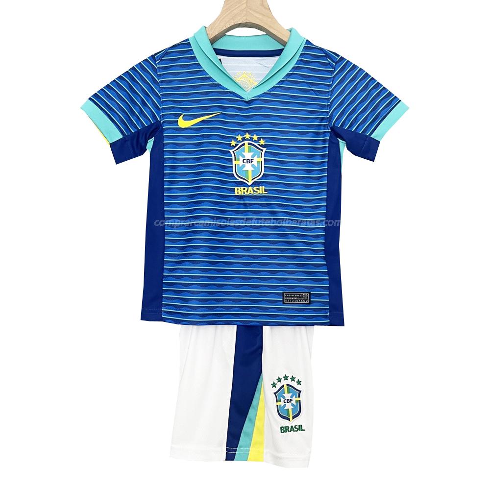 camisola brasil crianças equipamento suplente 2024
