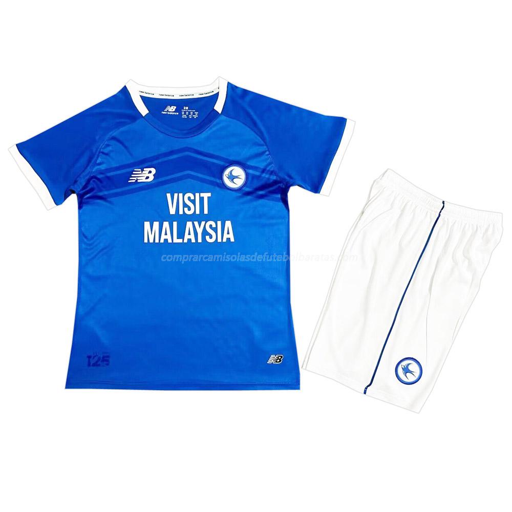 camisola cardiff city crianças equipamento principal 2024-25