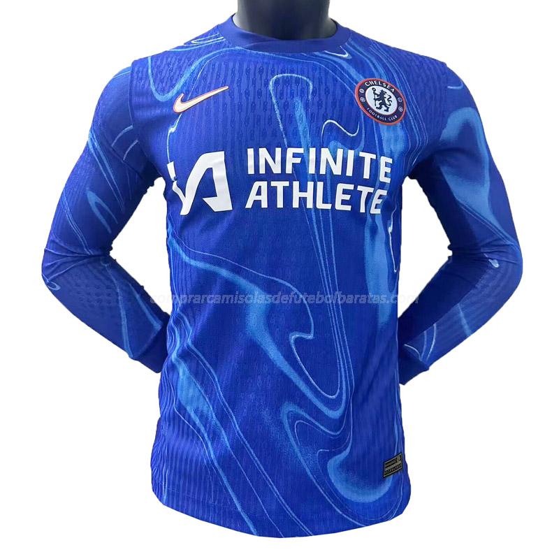 camisola chelsea manga comprida equipamento principal 2024-25