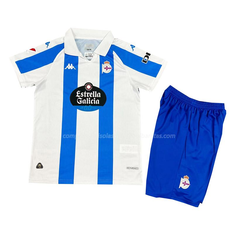 camisola deportivo la coruña crianças equipamento principal 2024-25