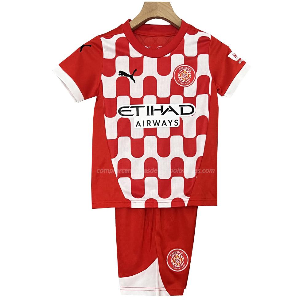 camisola girona crianças equipamento principal 2024-25