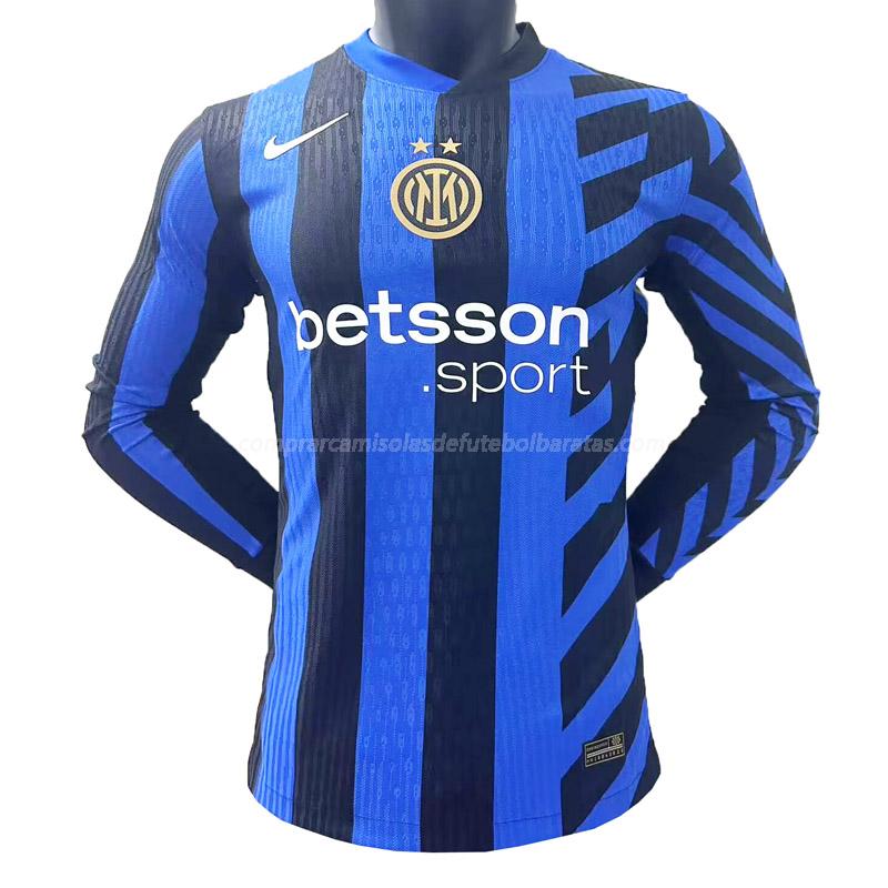 camisola inter de milão manga comprida equipamento principal 2024-25