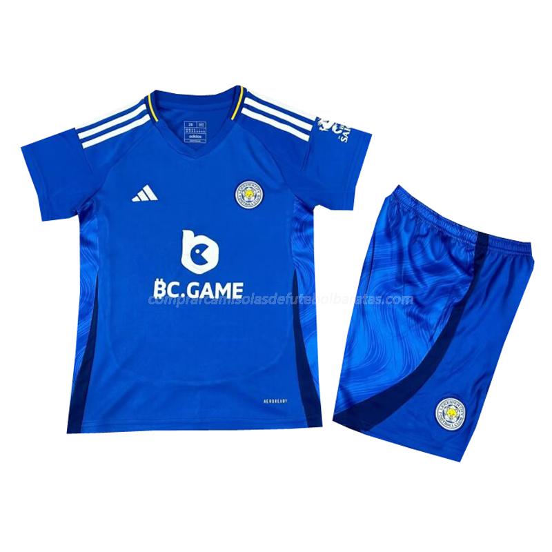 camisola leicester city crianças equipamento principal 2024-25