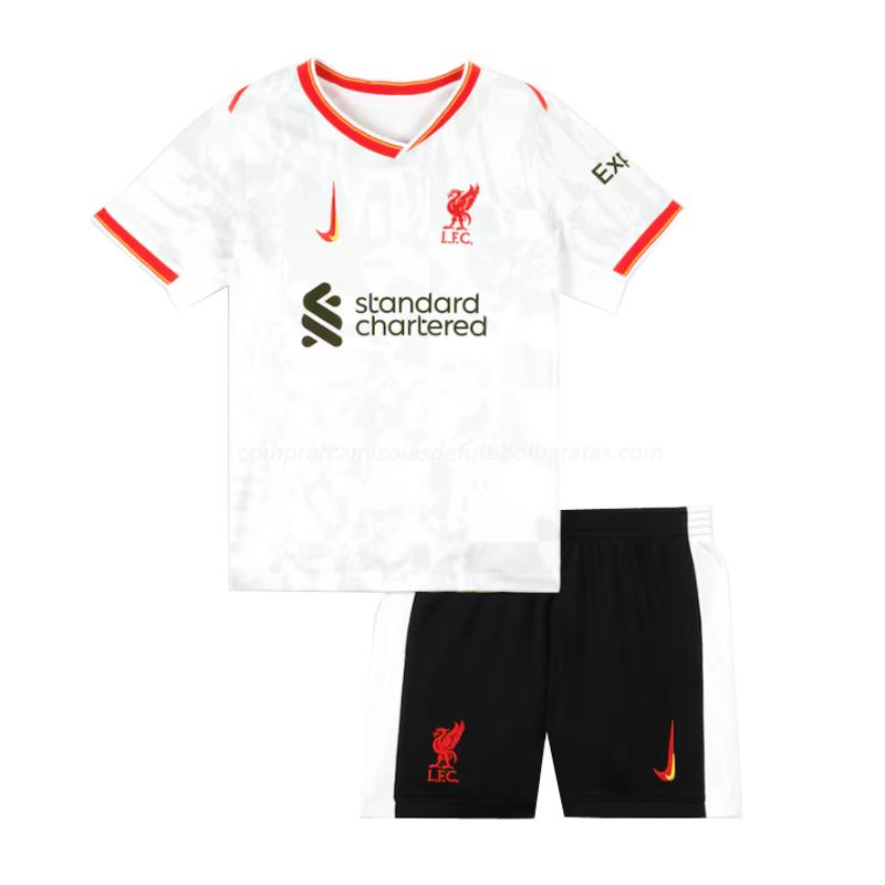 camisola liverpool crianças equipamento alternativo 2024-25