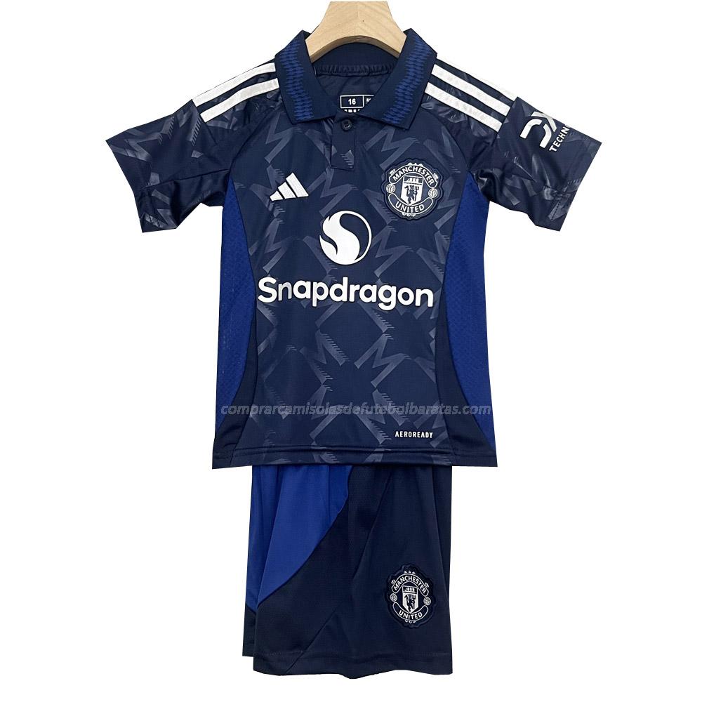 camisola manchester united crianças equipamento suplente 2024-25