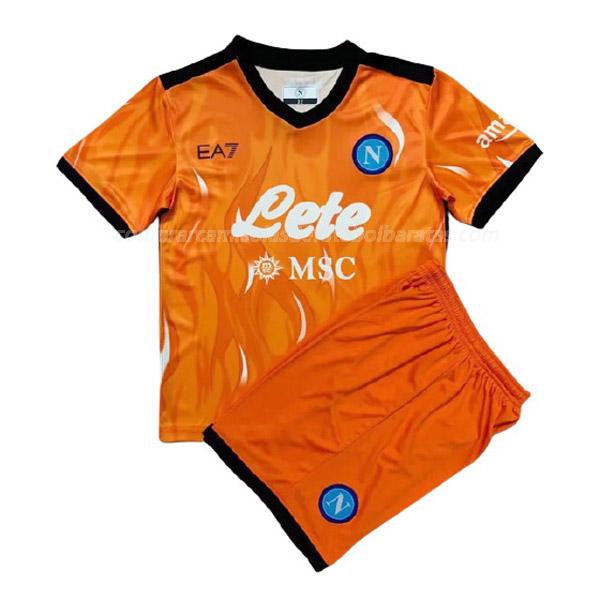 camisola napoli crianças do guarda-redes laranja 2021-22