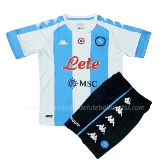 camisola napoli crianças equipamento quarto para 2020-21