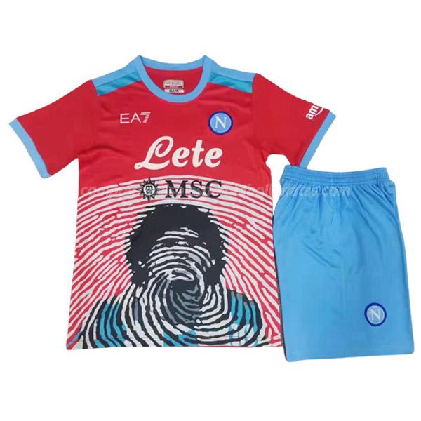 camisola napoli crianças maradona vermelho 2022