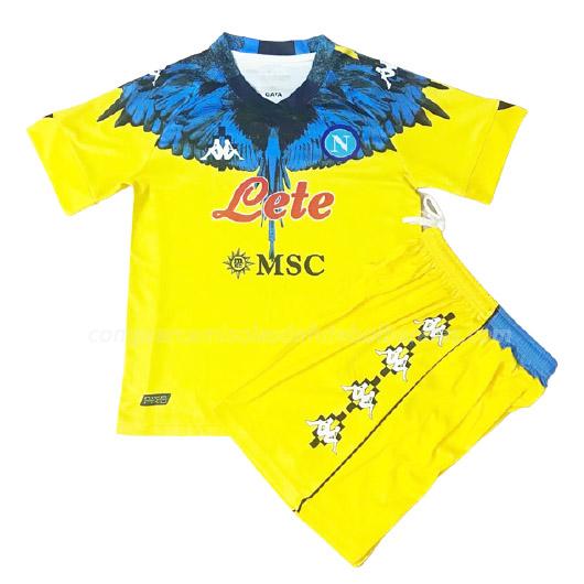 camisola napoli crianças marcelo burlon amarelo para 2021