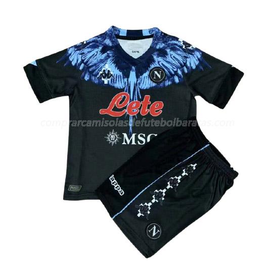 camisola napoli crianças marcelo burlon preto para 2021