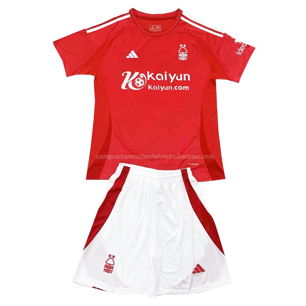 camisola nottingham forest crianças equipamento principal 2024-25