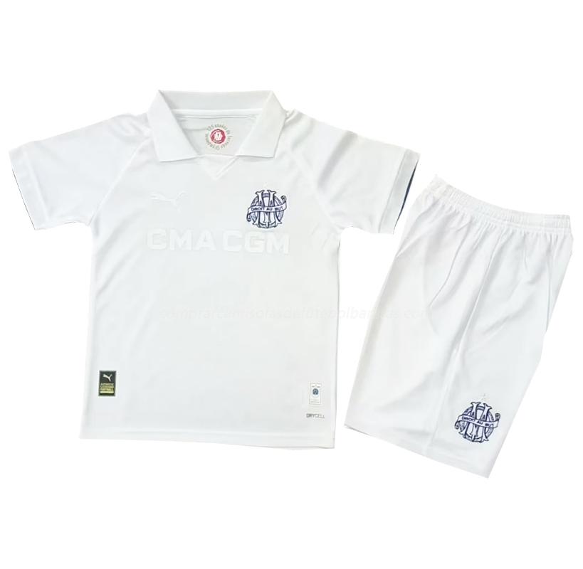 camisola olympique de marsella crianças aniversário branco 2024-25