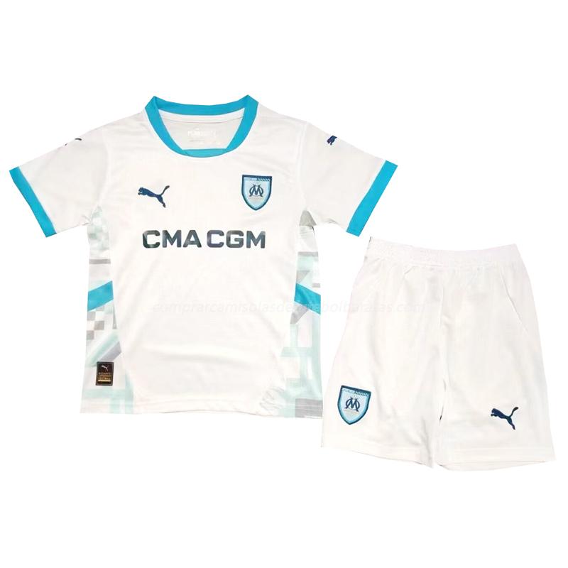 camisola olympique de marsella crianças equipamento principal 2024-25