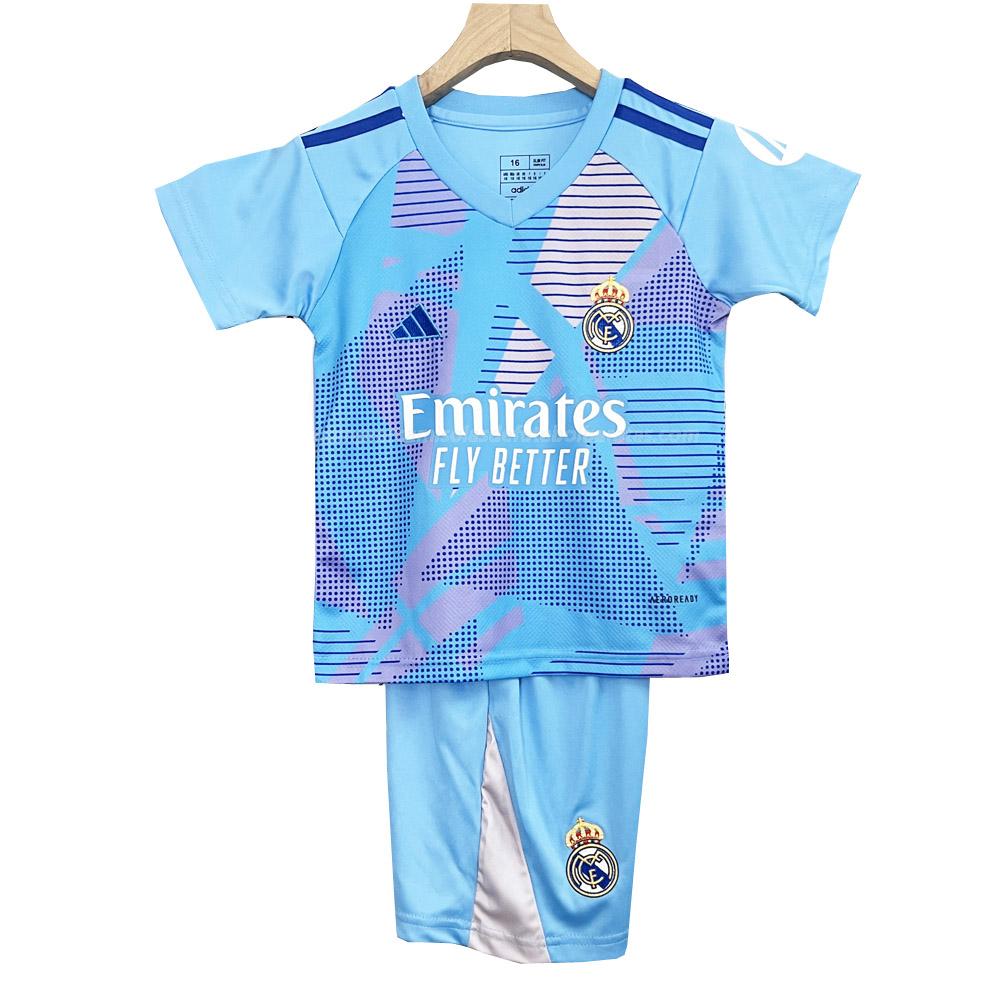 camisola real madrid crianças guarda-redes azul 2024-25