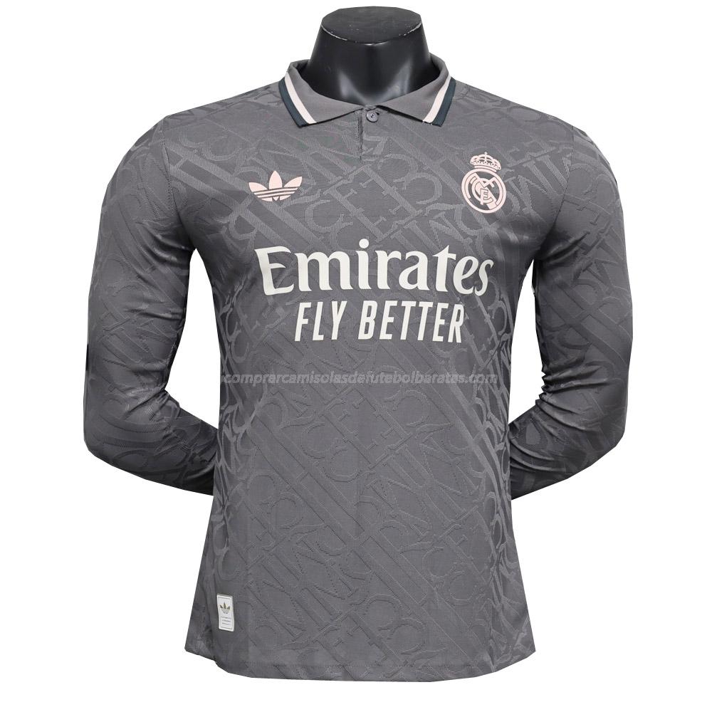 camisola real madrid manga comprida equipamento alternativo 2024-25