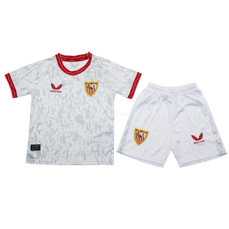 camisola sevilla fc crianças equipamento principal 2024-25