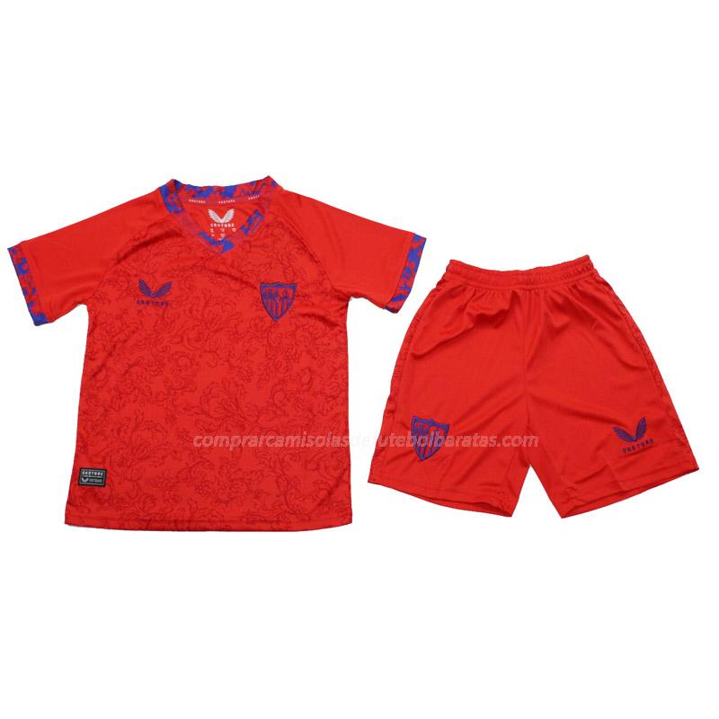 camisola sevilla fc crianças equipamento suplente 2024-25