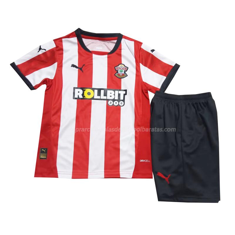 camisola southampton crianças equipamento principal 2024-25