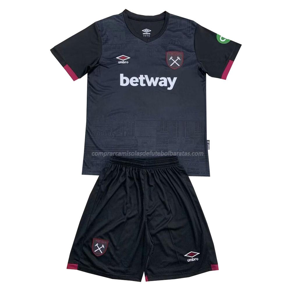 camisola west ham crianças equipamento suplente 2024-25